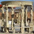 Outdoor Garden Ornament natural stone gazebo with nude lady